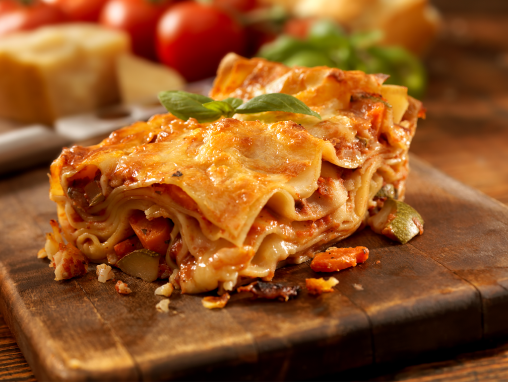 Vegetarische Lasagne voor de thuis pizzaoven